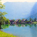 Austria, Osterreich. Upper Austria, Oberosterreich. Traunsee lake. Obertraun.