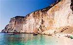 Western Europe, Greece, Ionian Islands, Paxos. Tourists on Erimitis Beach.