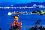 Asia, Japan, Honshu, Hiroshima prefecture, Miyajima Island, tori gate of Itsukushima jinja Shinto Shrine, Unesco