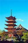 Asia, Japan, Honshu, Hiroshima prefecture, Miyajima Island, 5 story pagoda, Unesco