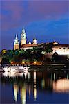 Europe, Poland, Malopolska, Krakow, Wawel Hill Castle and Cathedral, Vistula River, Unesco site