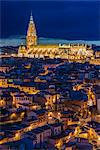 Night view of the Cathedral of Toledo, Castile La Mancha, Spain