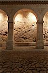 Arches in Patio de Armas, City Wall, Rampart, Dalt Vila, historic old town, Ibiza, Balearic Islands, Spain, Mediterranean, Europe