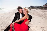 Couple sitting on beach