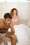 Couple arguing in bedroom