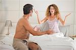 Couple arguing in bedroom