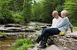 Mature couple outdoors in rural scene