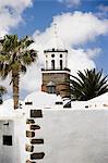 Church and palm trees, Teguise, Lanzarote