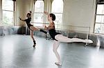 Ballerinas dancing in studio