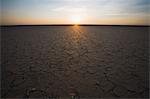 Cracked earth and horizon, Northern Cape, South Africa