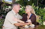 Affectionate mature couple in cafe