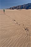 Man hiking in Death Valley National Park, California, USA