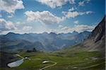 View of Italian Alps mountains from Del Mulo Pass in summer, Italy