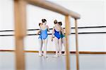 Ballet dancers talking in studio