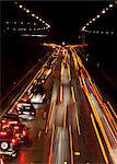 Time-lapse view of traffic at night