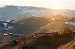 Buildings on rural hillside