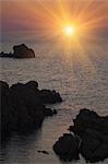 Rock formations on rural coastline