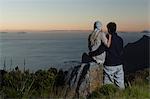 Couple overlooking coastal view