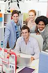 Business people smiling in office