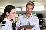 Security personnel in control room