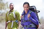 Portrait of mature female and her boyfriend hiking, Sedona, Arizona, USA