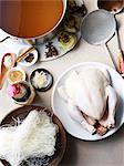 Still life of hu tieu pho ga, ingredients for vietnamese meal