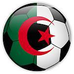 Vector - Algeria Flag with Soccer Ball Background