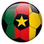 Vector - Cameroon Flag with Soccer Ball Background