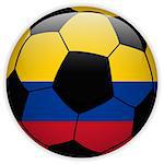Vector - Colombia Flag with Soccer Ball Background
