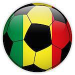 Vector - Mali Flag with Soccer Ball Background