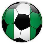Vector - Nigeria Flag with Soccer Ball Background