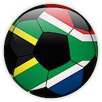 Vector - South Africa Flag with Soccer Ball Background
