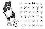 panther soccer cartoon in vector format very easy to edit