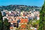 Panoramic aerial view of Cannes city, France