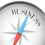 detailed illustration of a compass with business text, eps10 vector
