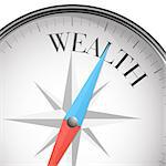 detailed illustration of a compass with XXXX wealth eps10 vector