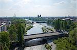 Aerial Photography of the Isar River in Munich