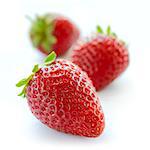 Close up of Fresh Sweet Strawberries on the White Background