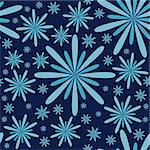 Blue Flowers Seamless Pattern. Effective and bewitching seamless texture with blue flowers, vector illustration