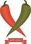 green and red chili pepper with ribbon