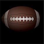 A realistic illustration of an American football on a black shadowed background. Vector EPS 10 available. EPS file contains transparencies. Room for copy.