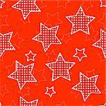 Red seamless background with stars