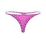 Women's panties in pink design with hearts symbols on white background