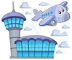 Image with airplane theme 6 - eps10 vector illustration.