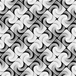 Design seamless vortex movement strip geometric pattern. Abstract monochrome waving lines background. Speckled texture. Vector art