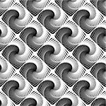 Design seamless vortex movement strip geometric pattern. Abstract monochrome waving lines background. Speckled texture. Vector art