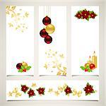 Templates for christmas banners with decorations. Vector illustration..