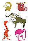 Cartoon funny animals set for design