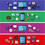 Set of web and business concepts. Flat design. Vector illustration.