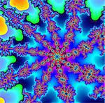 Digital computer graphic - rendering. Patterned fractal background in a bright colors for design.